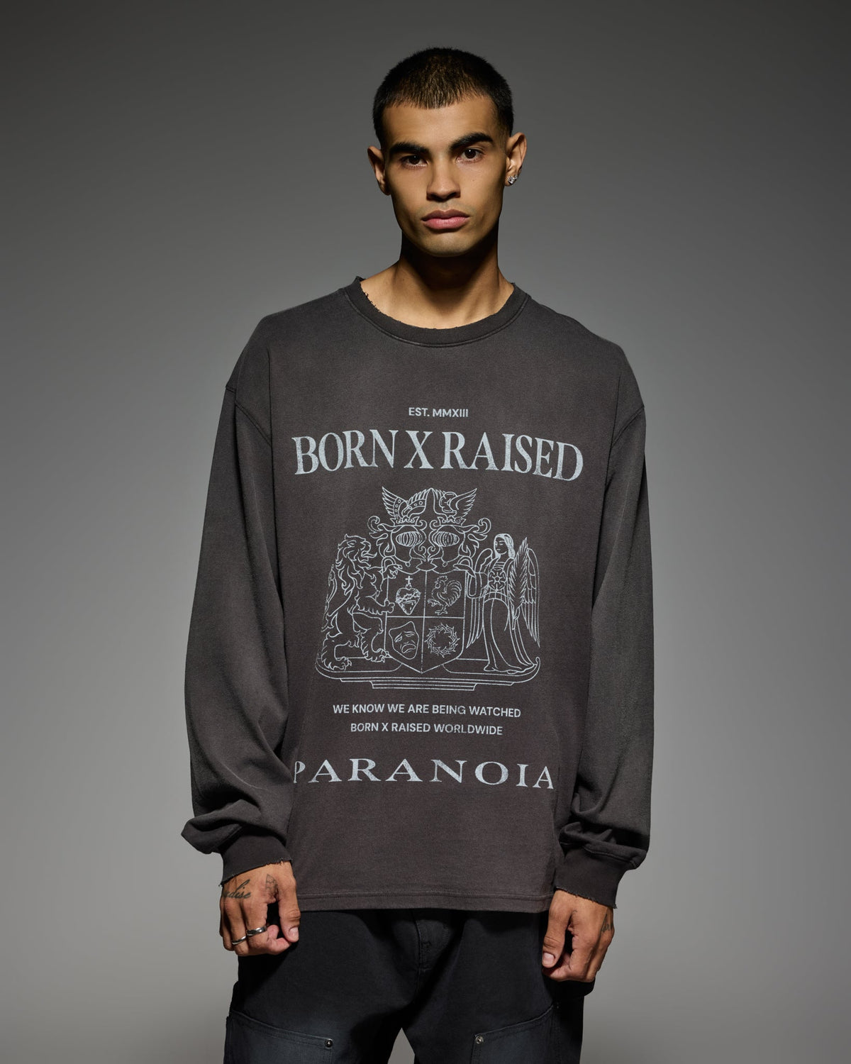 PARANOIA CREST LONGSLEEVE: VINTAGE BLACK