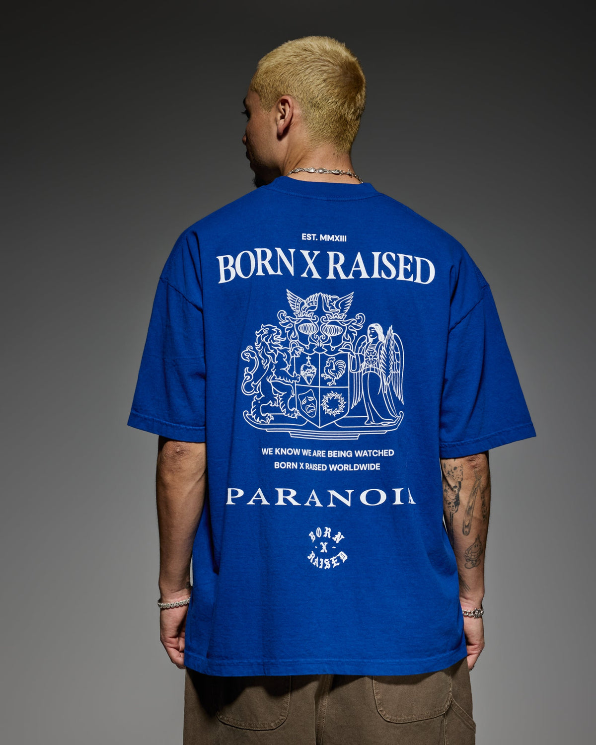 PARANOIA CREST TEE: BLUE