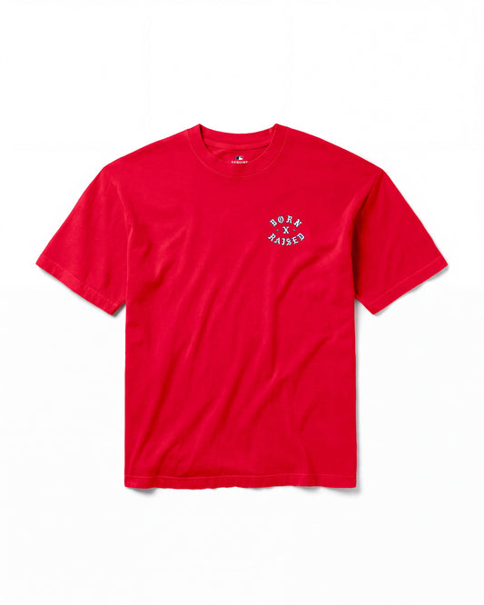 BORN X RAISED + ANGELS EYEBUSTER TEE: RED