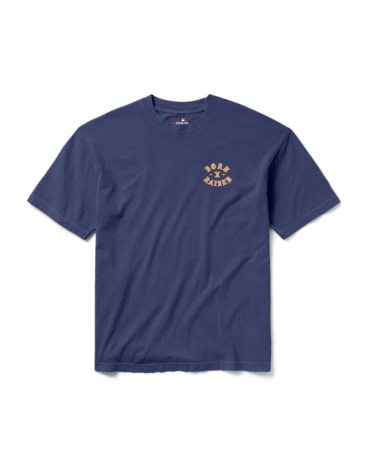 BORN X RAISED + ASTROS EYEBUSTER TEE: NAVY