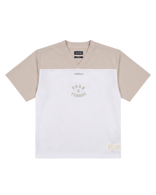 BORN X RAISED + TENORE DAY FOOTBALL JERSEY: CREAM