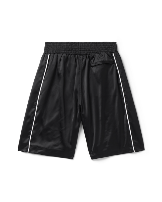 SATIN BOXING TRUNKS : BLACK