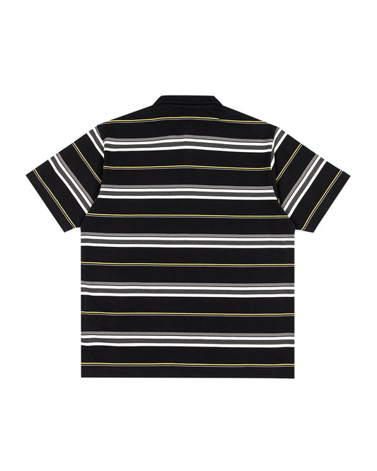 CHARLIE BROWN POLO SHIRT: BLACK / GOLD / CREAM