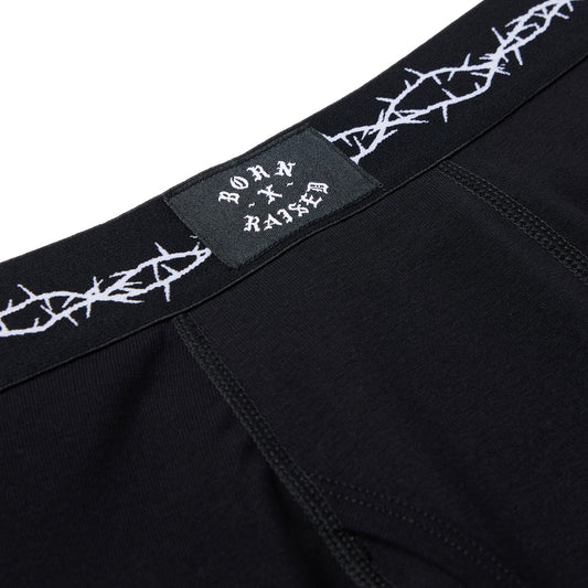CROWN OF THORNS BOXER BRIEF 3-PACK: BLACK