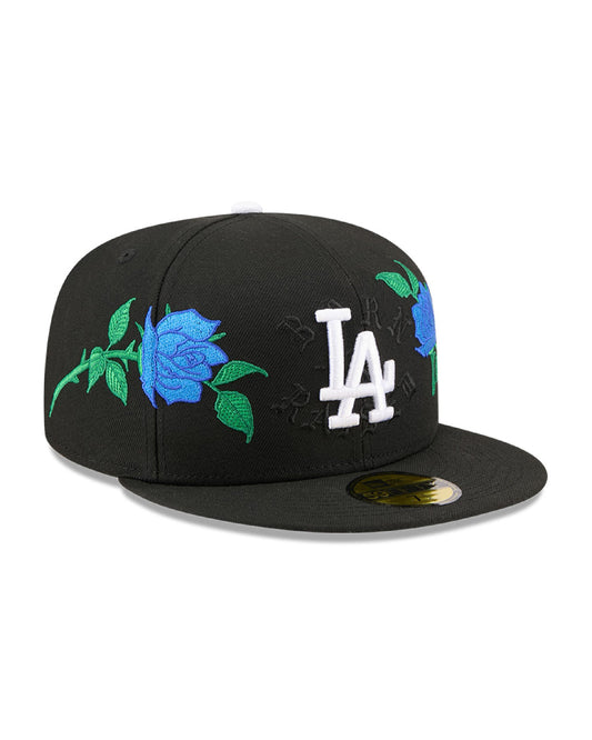 BORN X RAISED + DODGERS ROSES FITTED: BLACK
