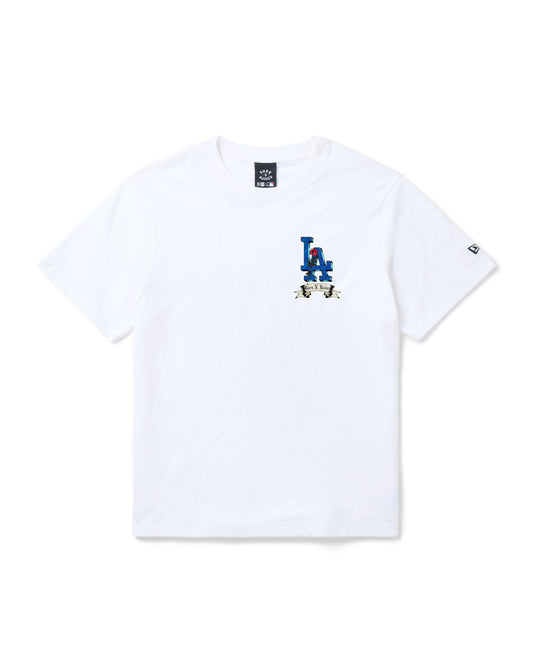 BORN X RAISED + DODGERS ROSE TEE: WHITE