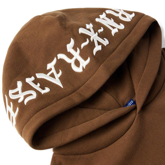 BXR EMBROIDERED HOODIE: WALNUT