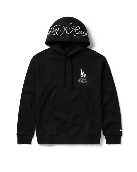 BORN X RAISED + DODGERS FINE LINE HOODIE: BLACK