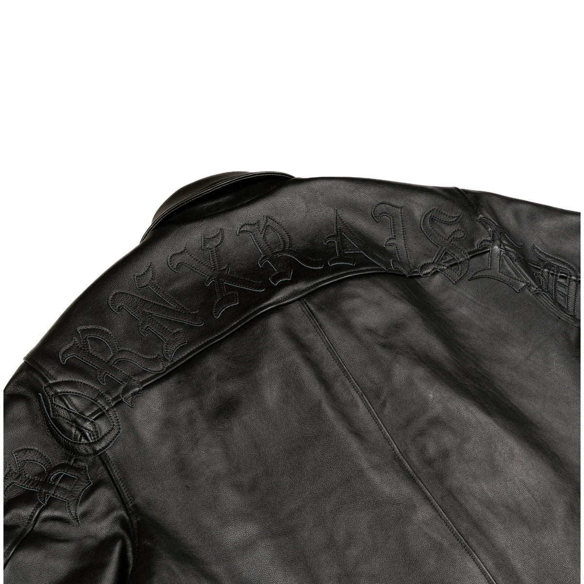 BXR TONAL ARCH LEATHER JACKET: BLACK