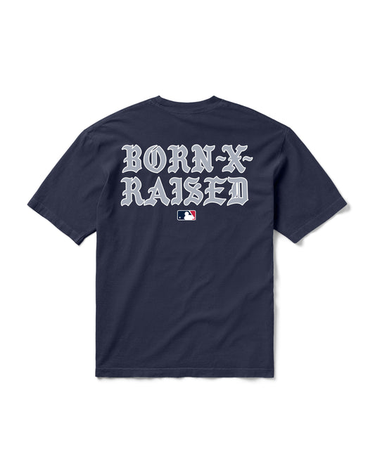 BORN X RAISED + MLB MAJOR LEAGUE TEE: NAVY