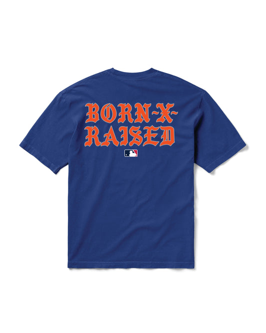BORN X RAISED + MLB MAJOR LEAGUE TEE: BLUE
