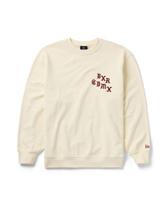 BORN X RAISED + DIABLOS FLOCKED MEMORIAL CREWNECK: CREAM
