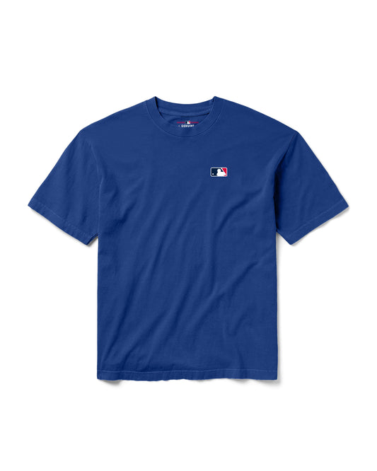 BORN X RAISED + MLB MAJOR LEAGUE SCRIPT TEE: BLUE