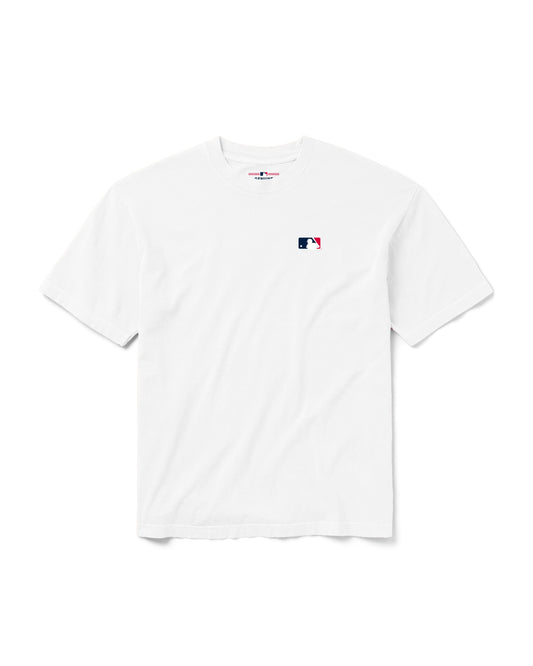 BORN X RAISED + MLB MAJOR LEAGUE SCRIPT TEE: WHITE