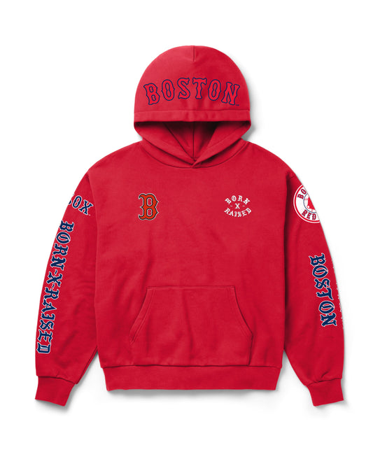 BORN X RAISED + RED SOX MONEYBALL HOODIE: RED