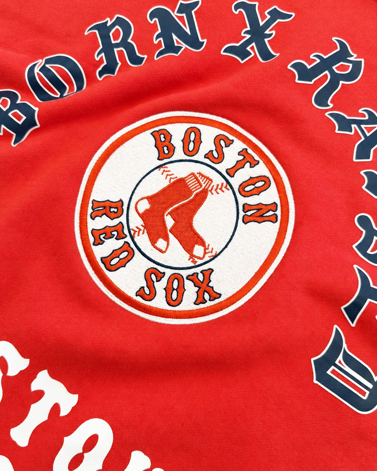BORN X RAISED + RED SOX MONEYBALL HOODIE: RED