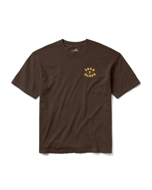 BORN X RAISED + PADRES EYEBUSTER TEE: BROWN