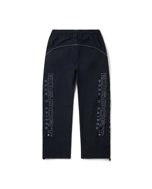 BXR PIPED SHELL PANTS: BLACK