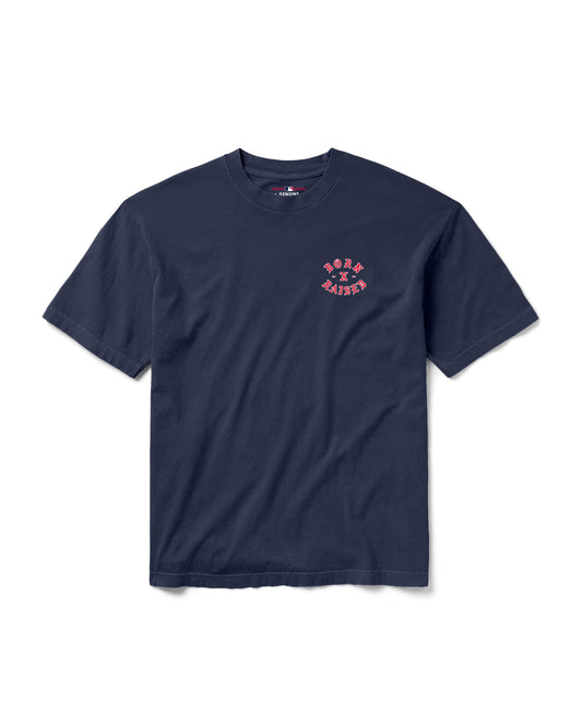 BORN X RAISED + RED SOX EYEBUSTER TEE: NAVY