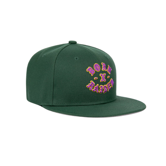ROCKER SNAPBACK HAT: EMERALD / PURPLE