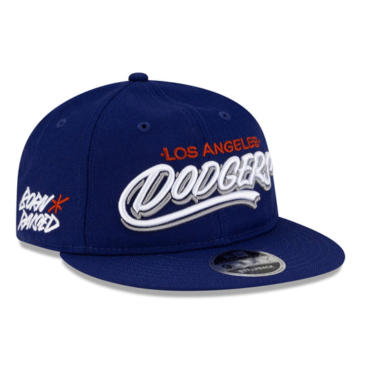 BORN X RAISED + DODGERS SIGNPAINTER STRAPBACK: BLUE