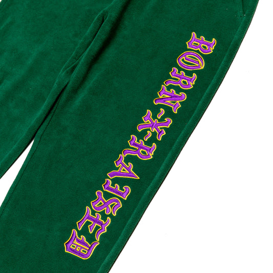BXR EMBROIDERED INSIDE OUT SWEATPANTS: HUNTER GREEN