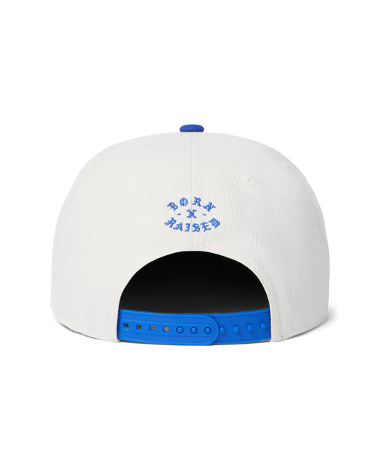 UNIVERSITY SNAPBACK: CREAM / BLUE
