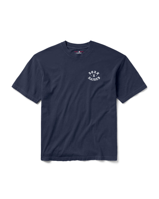 BORN X RAISED + YANKEES EYEBUSTER TEE: NAVY