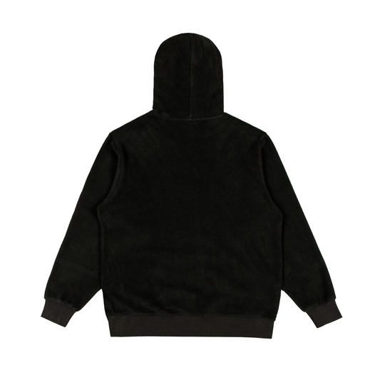 BXR EMBROIDERED INSIDE OUT ZIP-UP HOODIE: BLACK