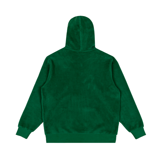 BXR EMBROIDERED INSIDE OUT ZIP-UP HOODIE: HUNTER GREEN