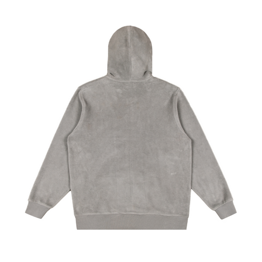 BXR EMBROIDERED INSIDE OUT ZIP-UP HOODIE: GREY