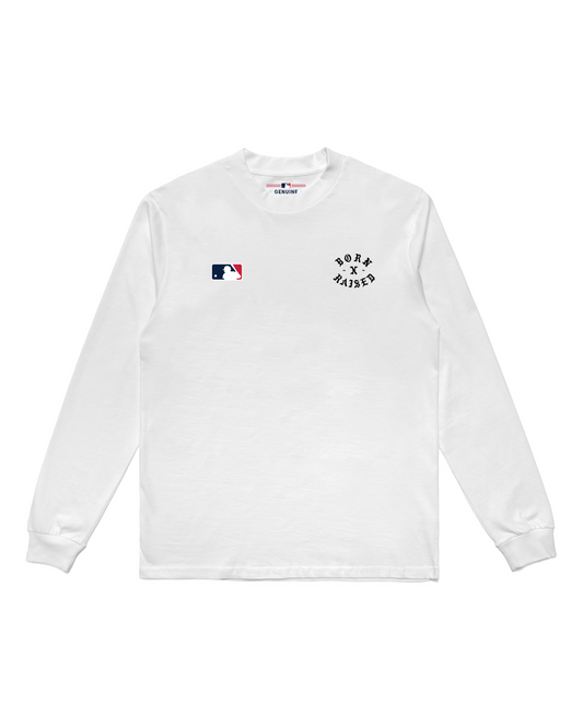 BORN X RAISED + MLB SHOULDER TO SHOULDER LONGSLEEVE: WHITE