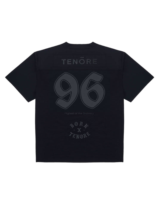 BORN X RAISED + TENORE DAY FOOTBALL JERSEY: BLACK