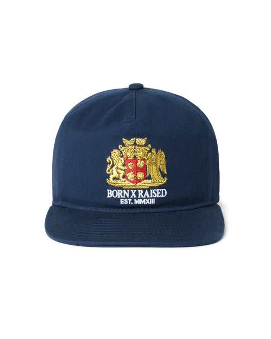 CREST 5 PANEL HAT: NAVY