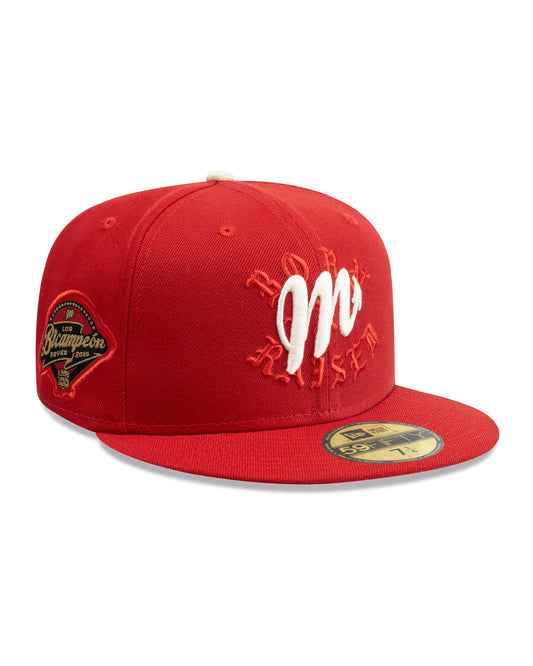 BORN X RAISED + DIABLOS 2X CHAMPS ROCKER FITTED HAT: RED