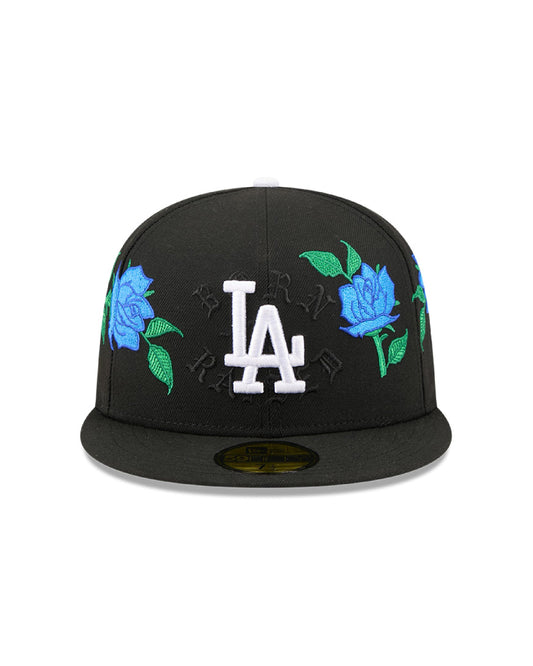 BORN X RAISED + DODGERS ROSES FITTED: BLACK
