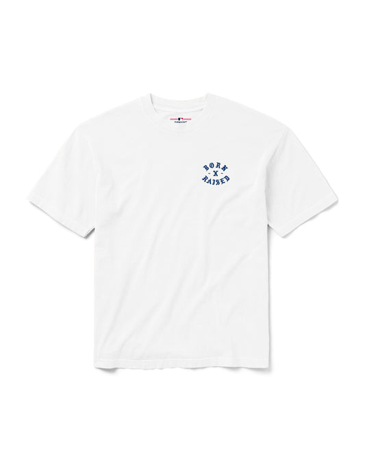 BORN X RAISED + DODGERS EYEBUSTER TEE: WHITE