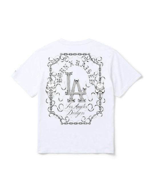 BORN X RAISED + DODGERS MASKS TEE: WHITE