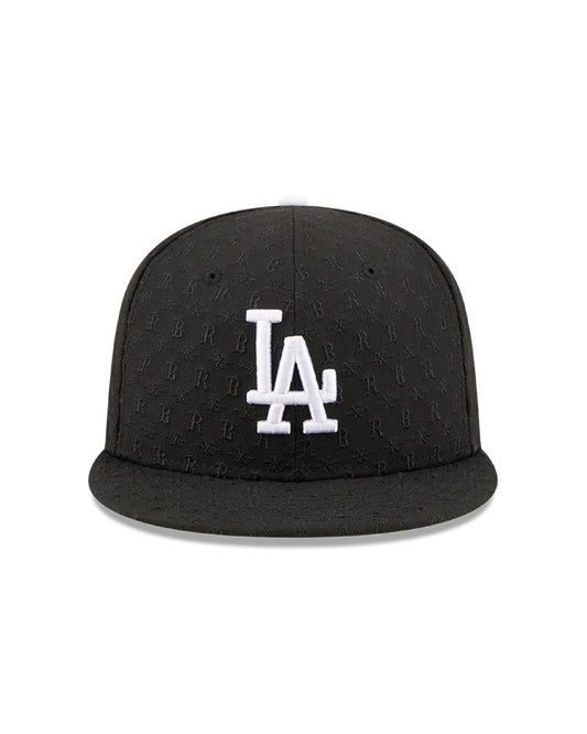 BORN X RAISED + DODGERS MONOGRAM FITTED: BLACK