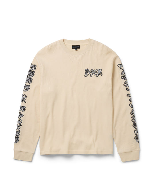 GOTHIC EMBROIDERED WAFFLE THERMAL: CREAM