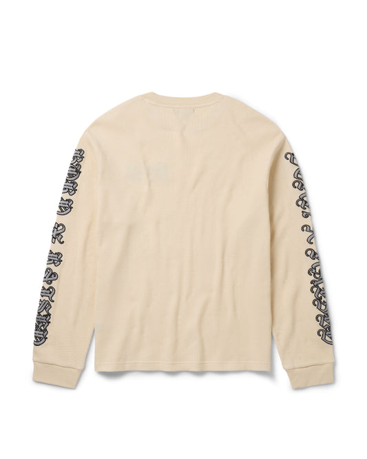 GOTHIC EMBROIDERED WAFFLE THERMAL: CREAM