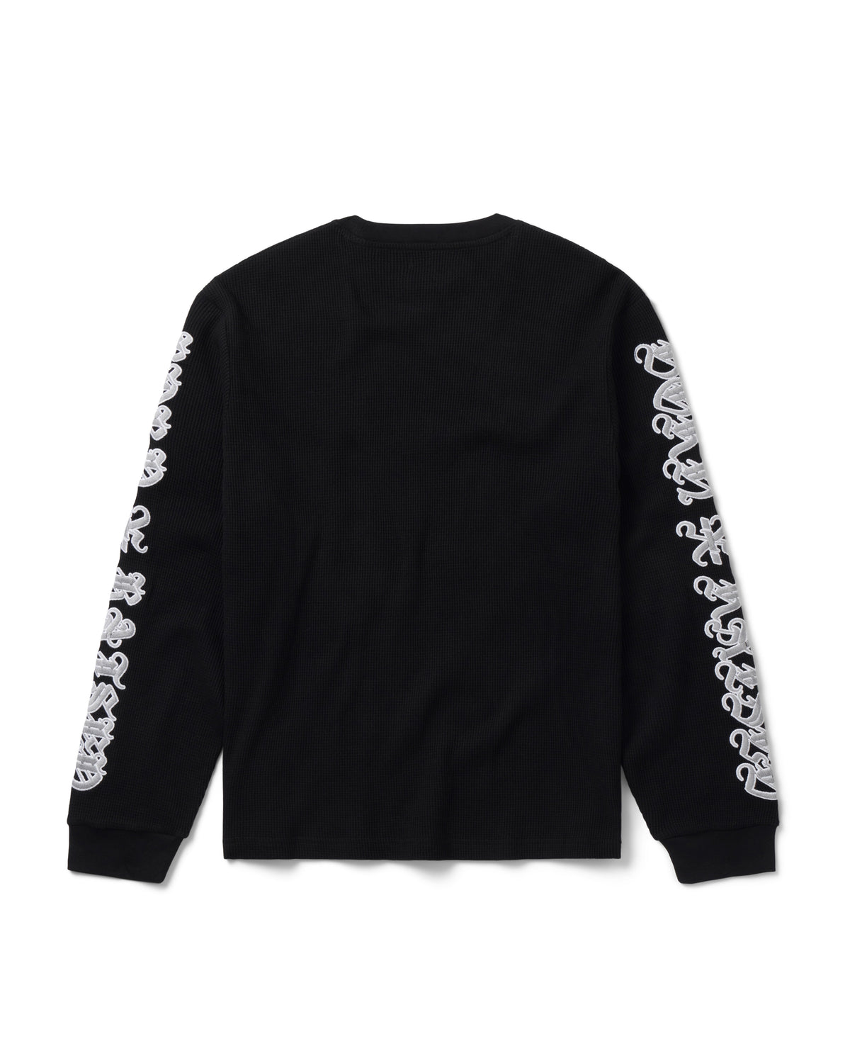GOTHIC EMBROIDERED WAFFLE THERMAL: BLACK