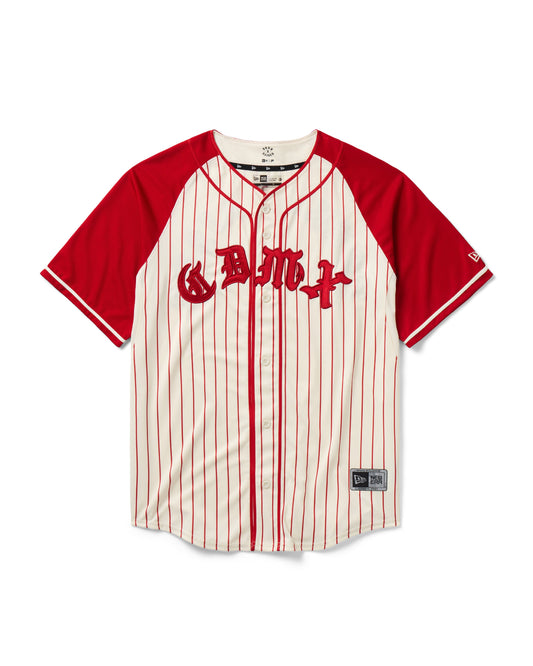 BORN X RAISED + DIABLOS BASEBALL JERSEY: CREAM / RED