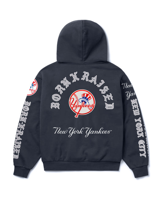 BORN X RAISED + YANKEES MONEYBALL HOODIE: NAVY