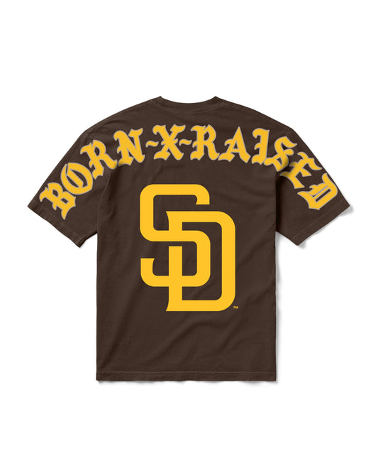 BORN X RAISED + PADRES EYEBUSTER TEE: BROWN