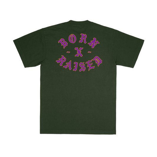 SNOOTY ROCKER TEE: EMERALD / PURPLE