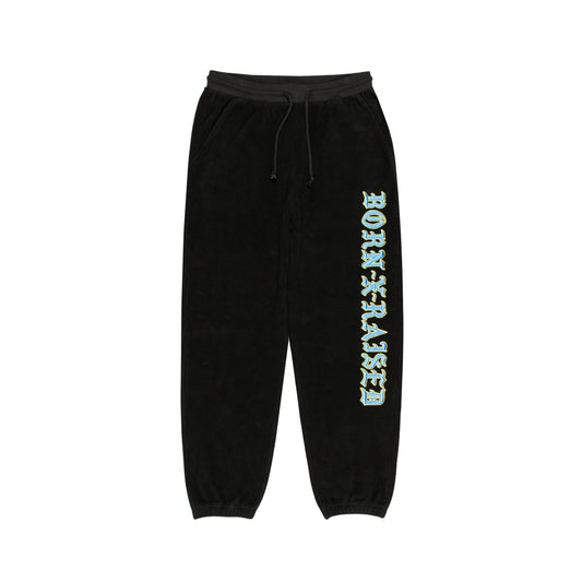 BXR EMBROIDERED INSIDE OUT SWEATPANTS: BLACK