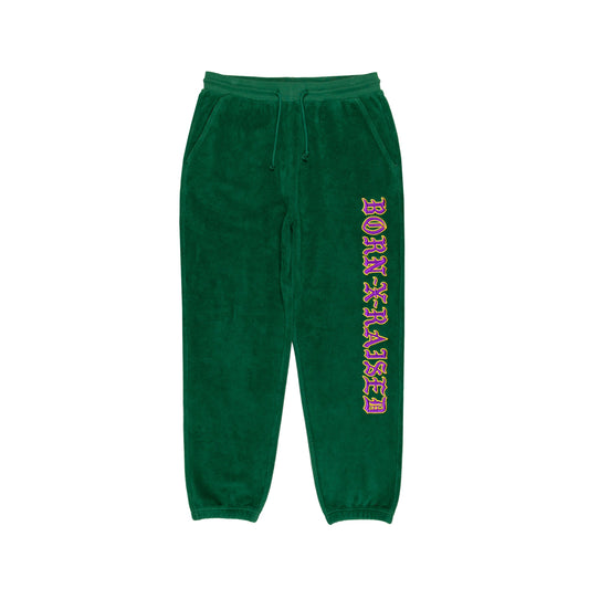 BXR EMBROIDERED INSIDE OUT SWEATPANTS: HUNTER GREEN