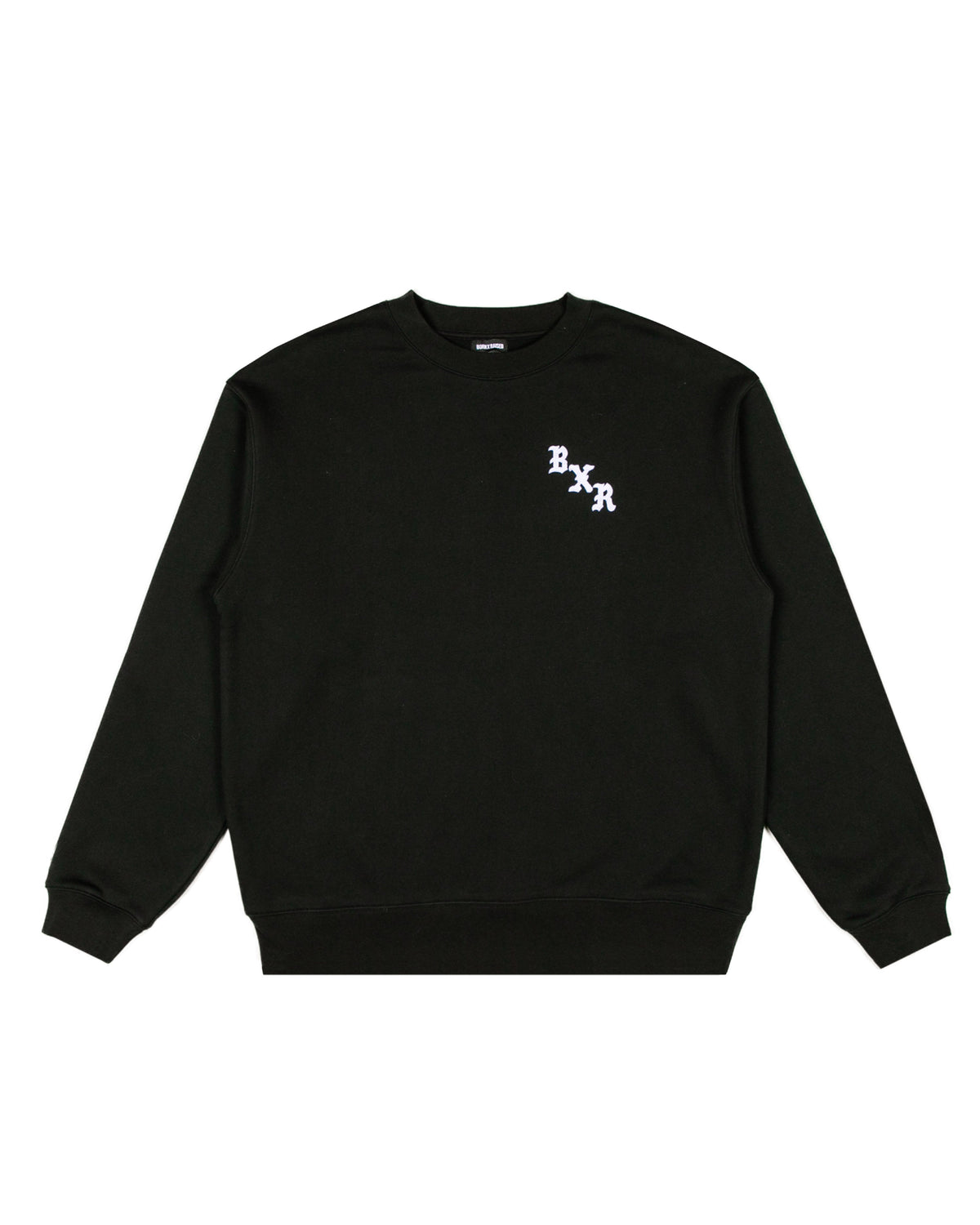 THE TOWN FELT LETTER CREWNECK: BLACK